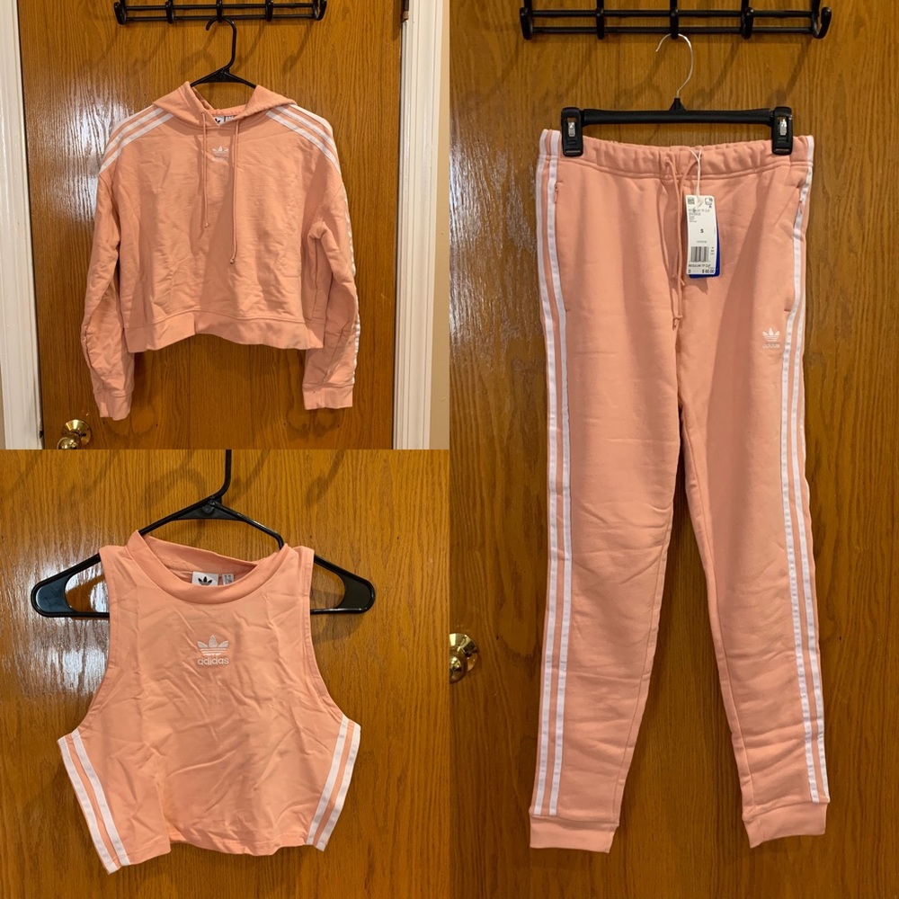 Light pink Adidas Jogger Set